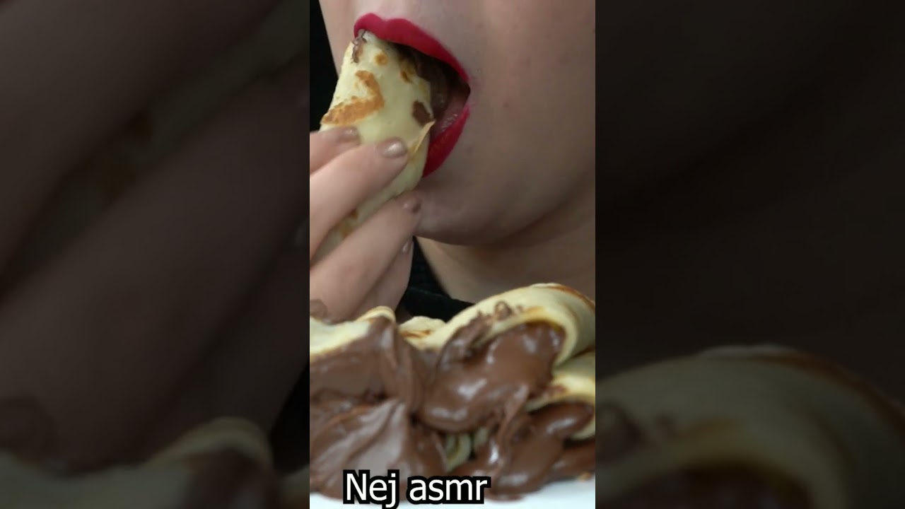ASMR NUTELLA CHOCOLATE CREPE ROLLS MUkBANG 