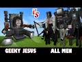 Geeky Jesus Toilet vs. All MEN Camerman, Speakerman &amp; TV Man | Minecraft (YEAAHH BABY!)