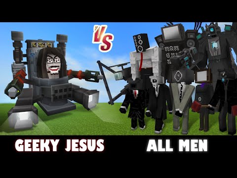 Geeky Jesus Toilet vs. All MEN Camerman, Speakerman u0026 TV Man | Minecraft (YEAAHH BABY!)