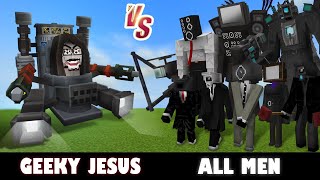 Geeky Jesus Toilet vs. All MEN Camerman, Speakerman &amp; TV Man | Minecraft (YEAAHH BABY!)