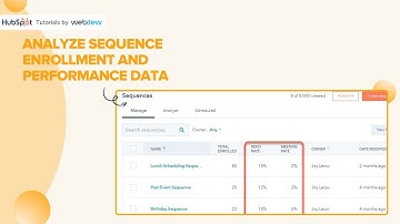 How to Analyze sequence enrollment and performance data in HubSpot