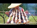 【Shyo video】用2斤腊肉和野生山药做烧烤，一口山药一口肉，香而不腻真巴适！