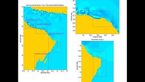 Example of nested grid tsunami modeling