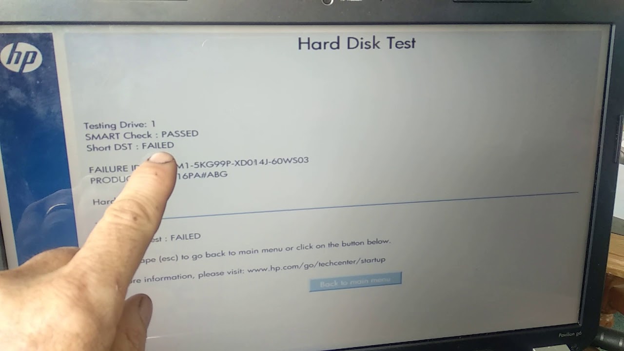 Testing the hard disk for failure
