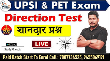 UPSI, PET, Exam Special Reasoning Direction Test By Vikas Sir, Reasoning Tricks, Study91