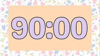 90 Minute Easter Spring Pastel Flower Timer (Fun Percussion Tones at End, No Music) Wealth