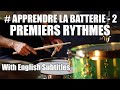 Premiers rythmes de batteries  apprendrelabatterie  cours n2  english subtitles available