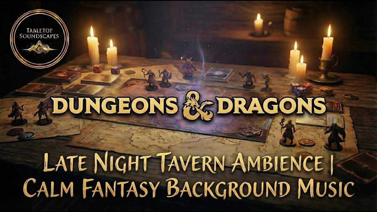 Dungeons & Dragons – Late Night Tavern Ambience | Calm Fantasy Background Music
