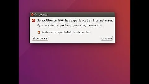 How to fix Sorry, Ubuntu 16.04 has experienced an internal error in Ubuntu 16.04 LTS