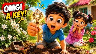 Hamza Ko Garden Mein Secret Key Mil Gayi! 😱🔑| Bachon Ki Kahani | Hindi + Urdu Story | Kids Cartoon