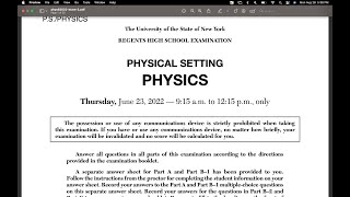 June 2022 Physics Regents Part B-1