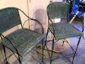 2 Wicker Bar Stool Stools Green 30 2 Wicker Bar Stool Stools Green 30