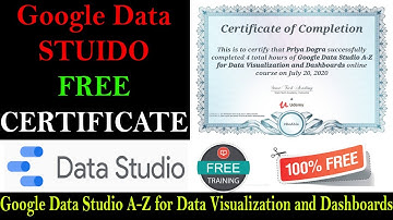 Google Data Studio A Z for Data Visualization and Dashboards Free Course with Certificate