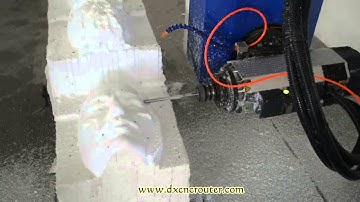 4 axis cnc router 3050  processing the people face on foam