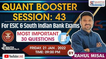 Quant Booster Session-43 for ESIC and SIB Exams