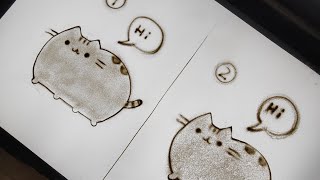 Pusheen in sand / Sandart by Eva Aibaz