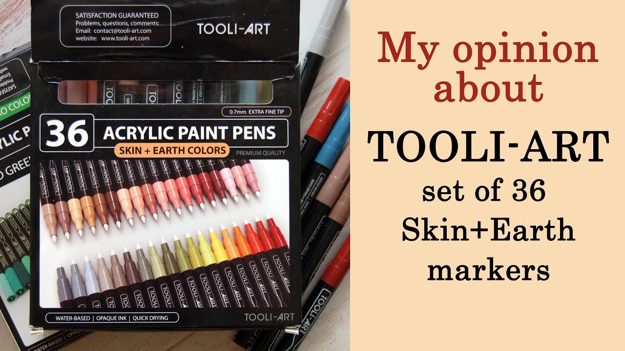 My opinion about TOOLI-ART set of 36 acrylic markers 'Skin + Earth'  #coloring #adultcoloring 