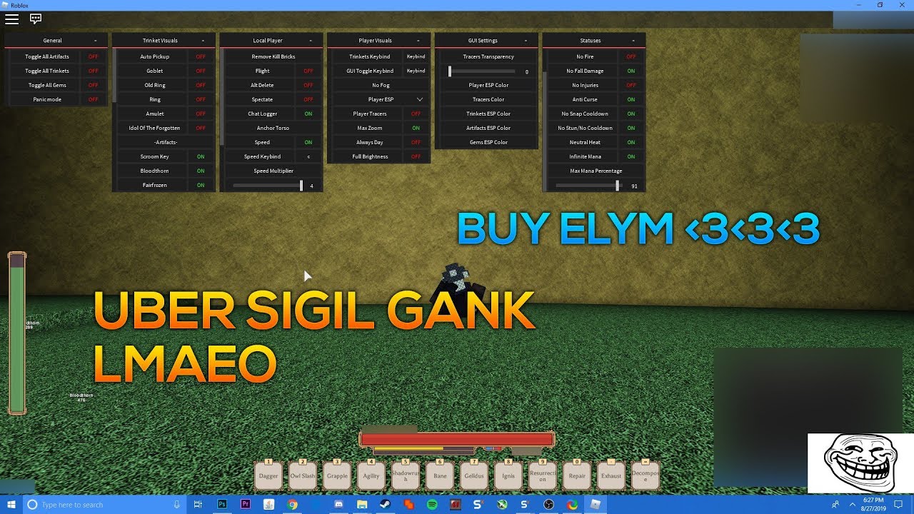 Elym Gui - roblox rogue lineage artifacts