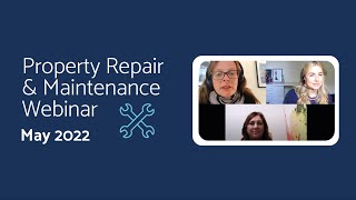 Property Repair & Maintenance webinar, May 2022 screenshot 1
