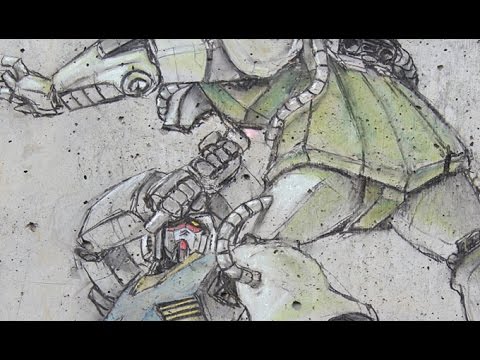 ガンダムvsザクの名シーンを描いてみた Drawing Famous Scene Of Gundam Vs Zaku Youtube