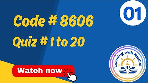 AIOU Quiz 8606🙂 With Correct Answers Part 1 ||Solved quiz of 8606 || @learningwithmashal06