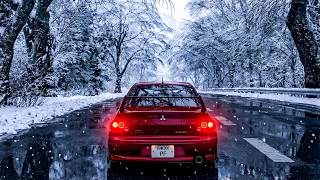 nobody's awake yet | snowy morning drive in japan | Mitsubishi Lancer Evo VIII | 4K