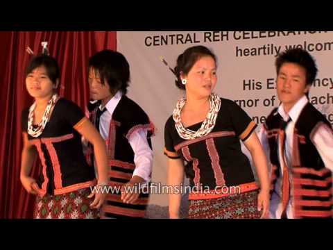 Group dance by girls and boys of Arunachal on local song