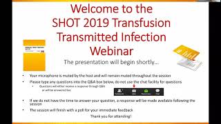 Transfusion-Transmitted Infections Webinar - October 2019