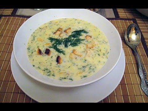 Видео рецепт Суп из плавленых сырков с грибами и курицей
