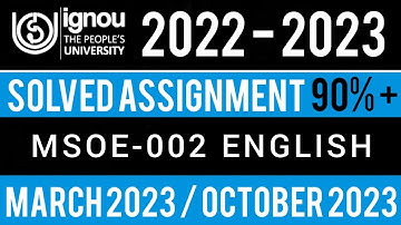 MSOE-002 SOLVED ASSIGNMENT 2022-23 | MSOE-002 SOLVED ASSIGNMENT 2022-23 IN ENGLISH |MSOE-002