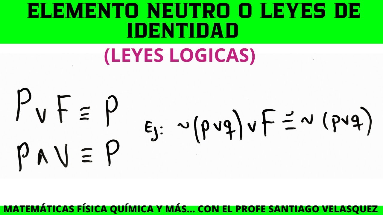 LEYES LOGICAS 5 ELEMENTO NEUTRO LEYES DE IDENTIDAD LOGICA PROPOSICIONAL LOGICA MATEMATICA YouTube LEYES LOGICAS 5 ELEMENTO NEUTRO LEYES DE IDENTIDAD LOGICA PROPOSICIONAL LOGICA MATEMATICA YouTube