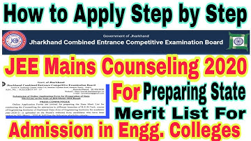 How to Apply JCECEB Online Application form Preparing State Merit List Basis of JEE Main Result 2020
