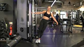 Leaning cable lateral raise
