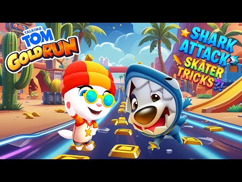 💥 Shark Hank Meets Skater Angela! Who Wins the Gold?! | Talking Tom Gold Run 🌟