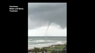 RAW VIDEO: Waterspout at Sunset Beach, NC Saturday morning