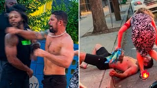 Karen PUNCHES Him Then Gets KNOCKED OUT COLD!