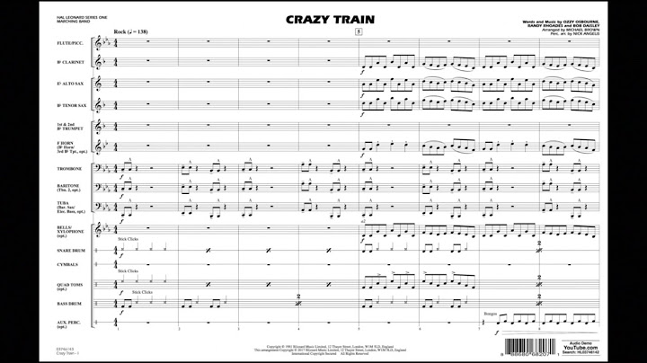 Crazy Train arranged by Michael Brown