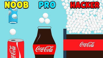 NOOB vs PRO vs HACKER - Coca Cola and Mentos Gameplay All Levels (Game Android - iOS)