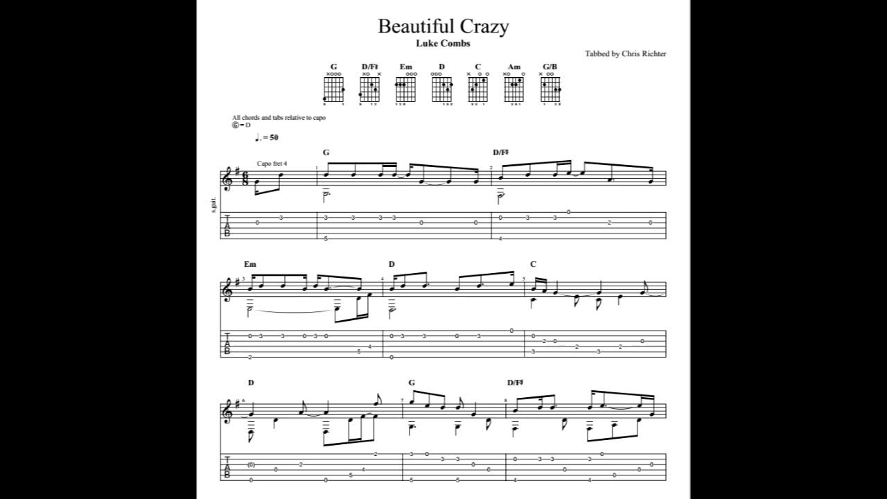 Beautiful Crazy Chords by Luke Combs, PDF, Song Structure