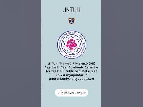 JNTUH Pharm.D / Pharm.D (PB) Regular III Year Academic Calendar for