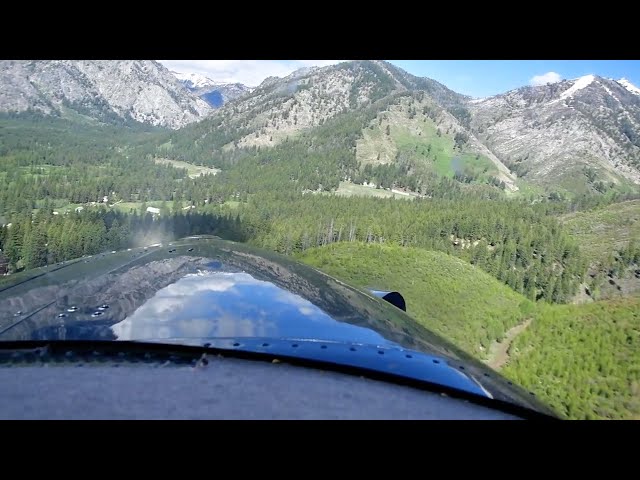 Idaho Backcountry flying with landing at Atlanta airstrip (55H) in Daher Kodiak airplane