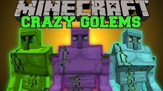 Minecraft: CRAZY GOLEMS (HUGE GOLEMS, TONS OF WEAPONS AND ARMOR) Crazy Ores Mod Showcase