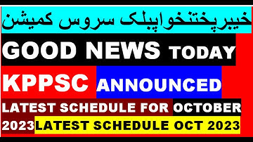 Kppsc Latest Schedule For The Month of OCTOBER 2023:KPPSC schedule for Various Posts in Sep/OCT 2023