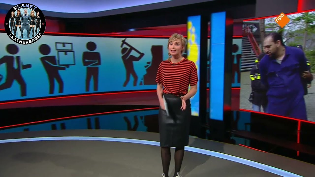 Welmoed Sijtsma in Leather Skirt