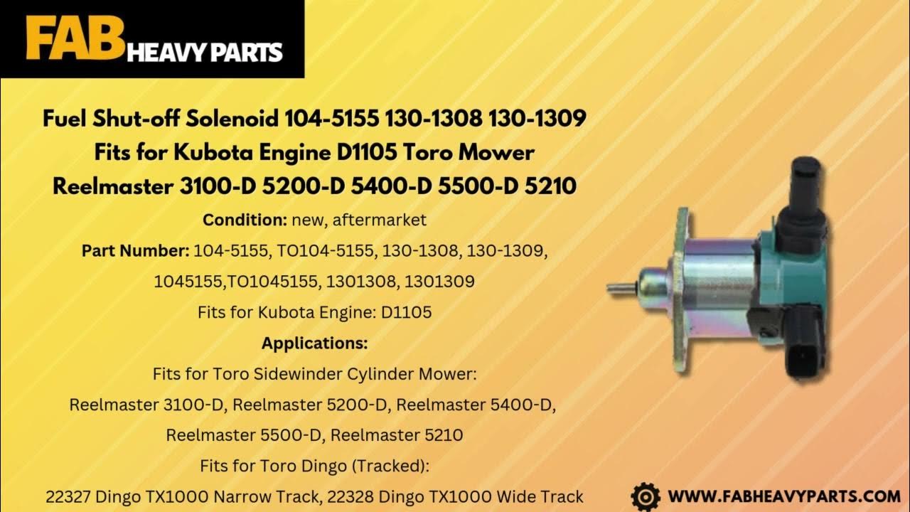 Kubota Fuel Shut Off Solenoid Problems www.youtube.com