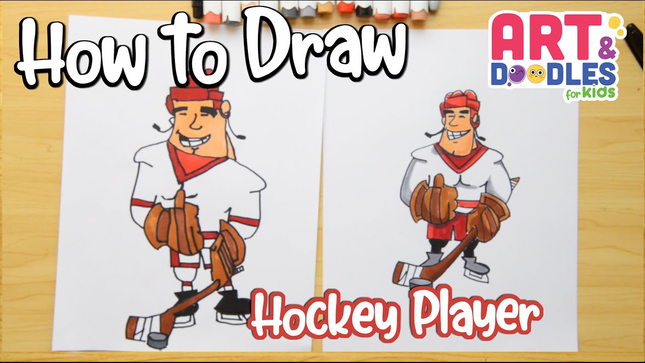 How to Draw a Hockey Player - Easy Drawing Tutorial For Kids