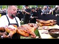 Best Grilled Piglets. Street Food @ Grillfest in Bucharest, Romania