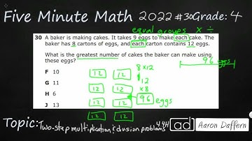 4th Grade STAAR Practice Two-Step Multiplication and Division Problems (4.4H - #12)