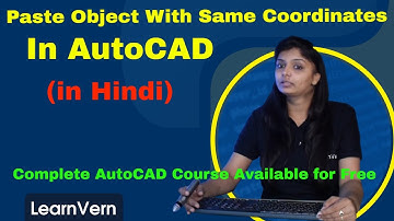 How to Paste Object With Same Coordinates in AutoCAD | Free Video in Hindi | Learnvern