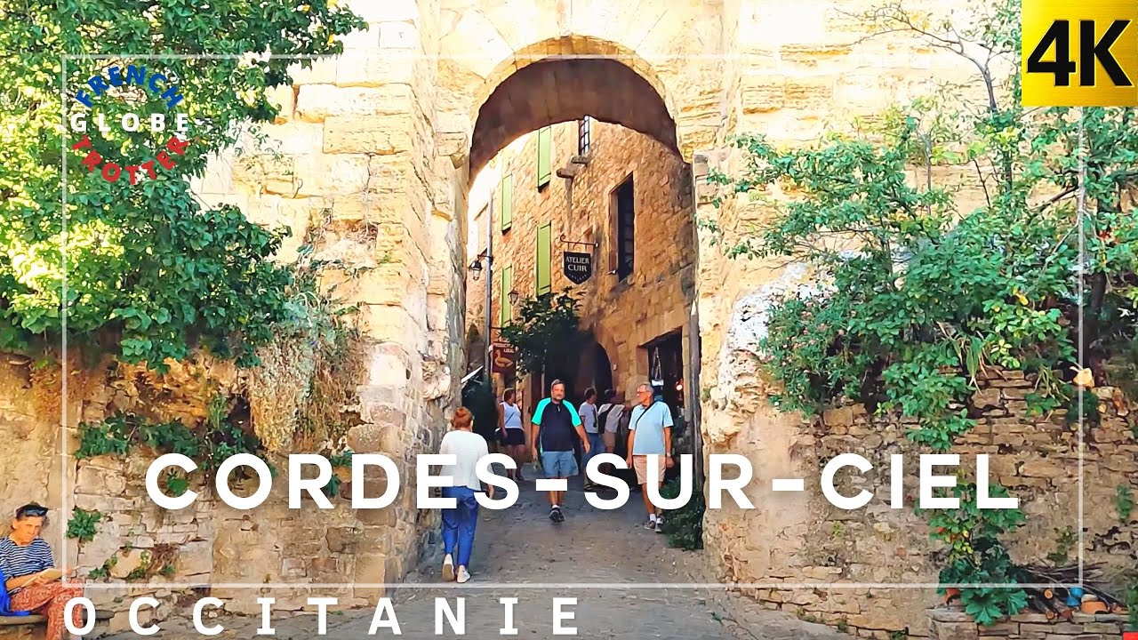 𝐒𝐨𝐮𝐭𝐡 𝐨𝐟 𝐅𝐫𝐚𝐧𝐜𝐞 𝐂𝐨𝐫𝐝𝐞𝐬-𝐬𝐮𝐫-𝐂𝐢𝐞𝐥 🇫🇷 Full Walk Tour 4K Beautiful Town like Mt St Michel near Toulouse